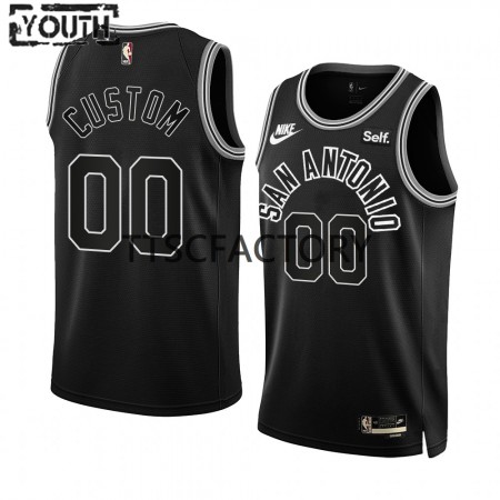 Maillot Basket San Antonio Spurs Personnalisé Nike 2022-23 Classic Edition Noir Swingman - Enfant